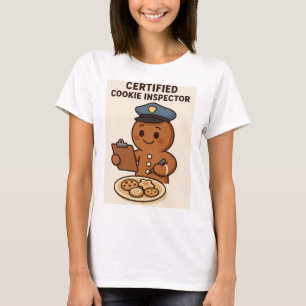 Camiseta Homem de Gengibre Inspetor de Biscoitos Certificad