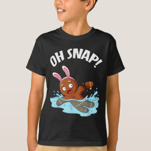Camiseta Homem de Gengibre Nadando na Páscoa Oh Snap Braço