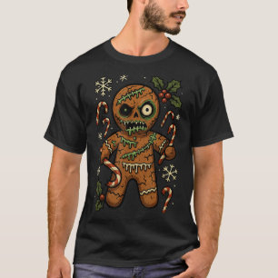 Camiseta Homem de Gengibre Zumbi Natal Zumbi