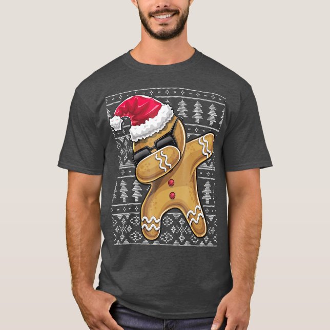 Camiseta Homem de Gingerpão de Dabbing Dabbing, doce de Nat (Frente)
