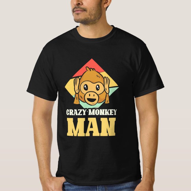 Camiseta Homem de Macaco Louco (Frente)