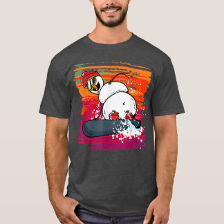 Camiseta Homem de Neve Engraçado Amantes de Esqui