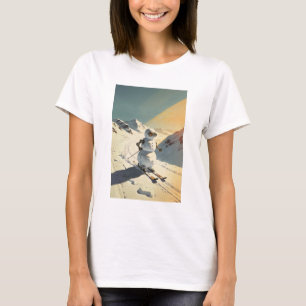 Camiseta Homem de Neve Esquiando
