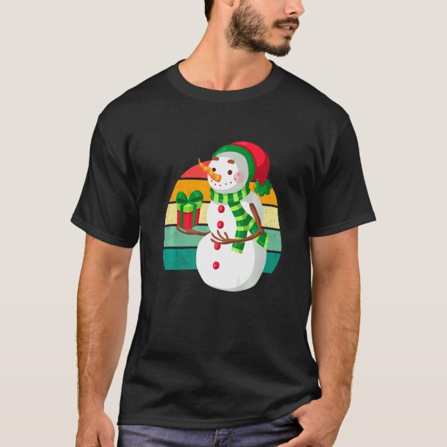 Camiseta Homem de Neve Papais noeis de Árvore de Natal Luze (Frente)