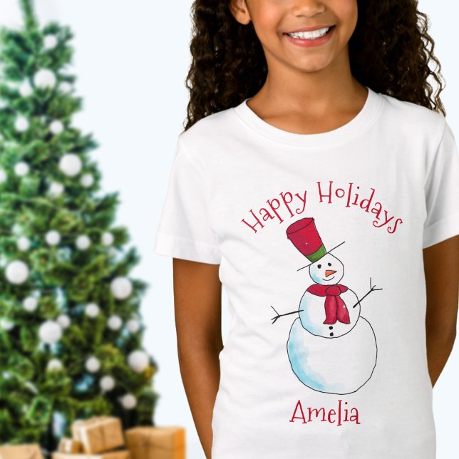 Camiseta Homem de Neve Personalizado de Natal (Criador carregado)
