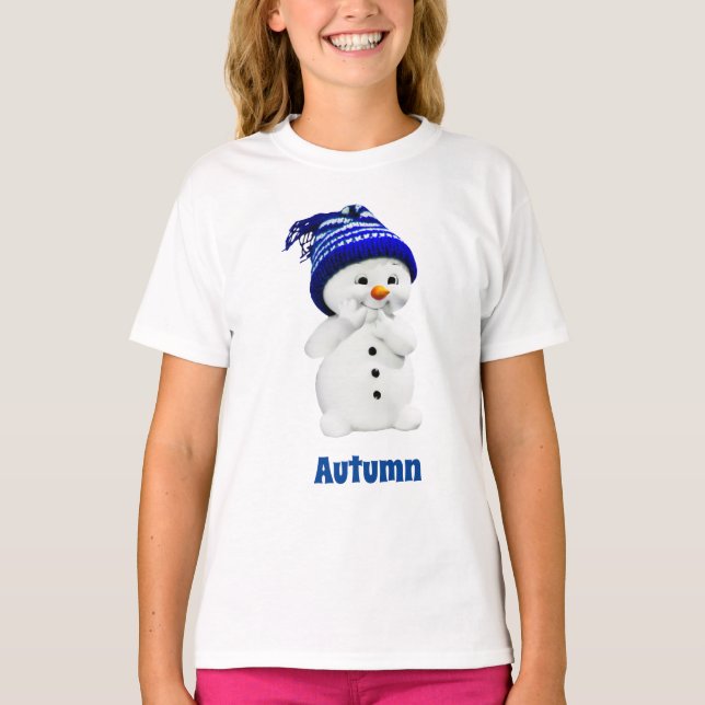Camiseta Homem de Neve Personalizado de Natal (Frente)
