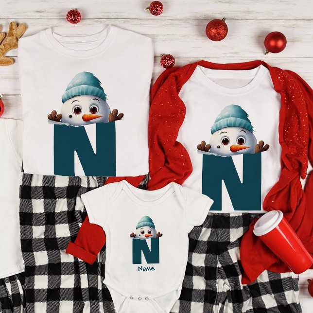 Camiseta Homem de Neve Personalizado de Natal da Família Mo (Criador carregado)