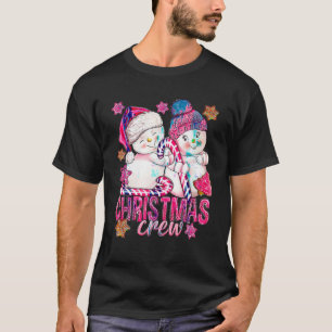 Camiseta Homem de Neve Rosa De Natal Com Canas Doces E Xmas