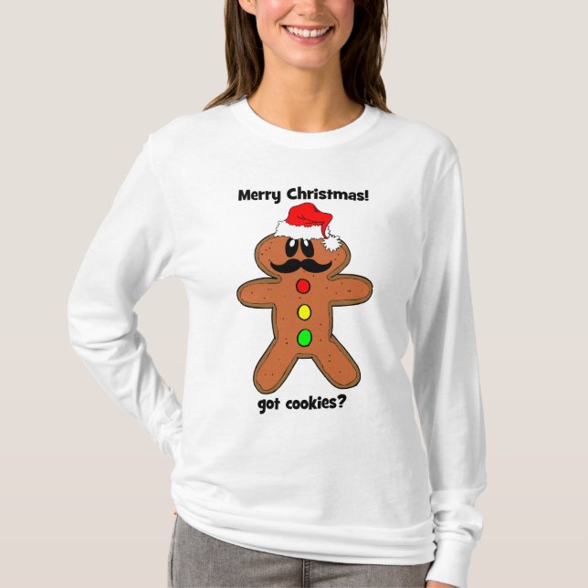Camiseta homem de pão-de-espécie do bigode (Frente)