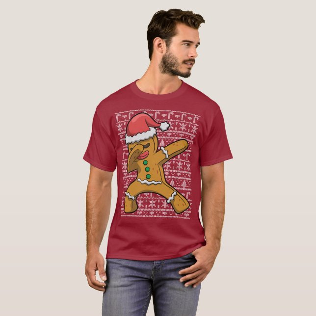 Camiseta Homem De Pão De Pão De Natal (Frente Completa)