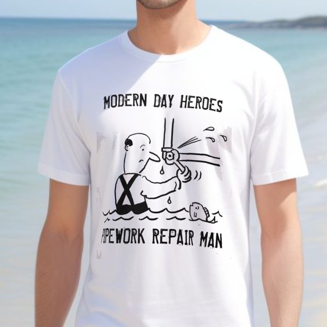 Camiseta Homem de Reparo de Pipetas (Criador carregado)