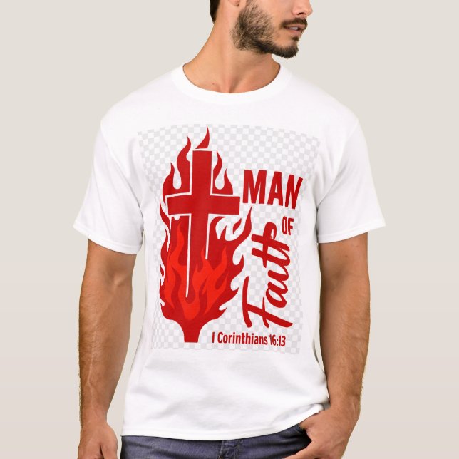 Camiseta Homem De Vermelho De Fé (Frente)