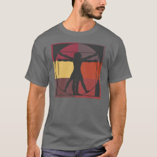 Camiseta Homem de Vitruvian do bloco da cor