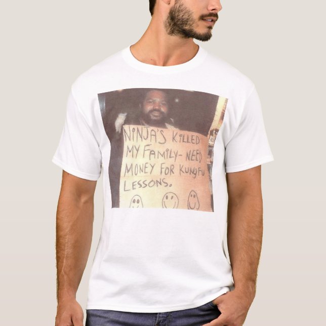 Camiseta Homem desabrigado de Ninja (Frente)