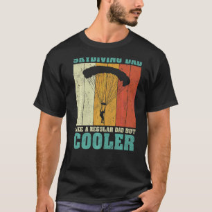 Camiseta Homem Divertido Vintage Retro Paraquedismo Pai Com
