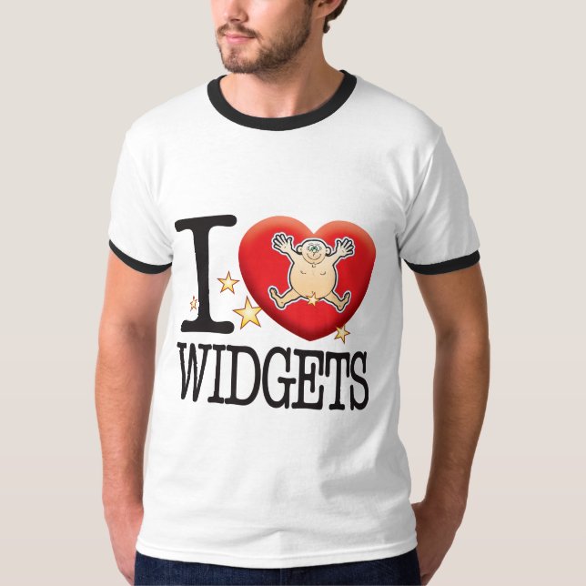 Camiseta Homem do amor dos Widgets (Frente)