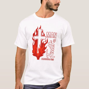 Camiseta Homem do contorno vermelho da fé