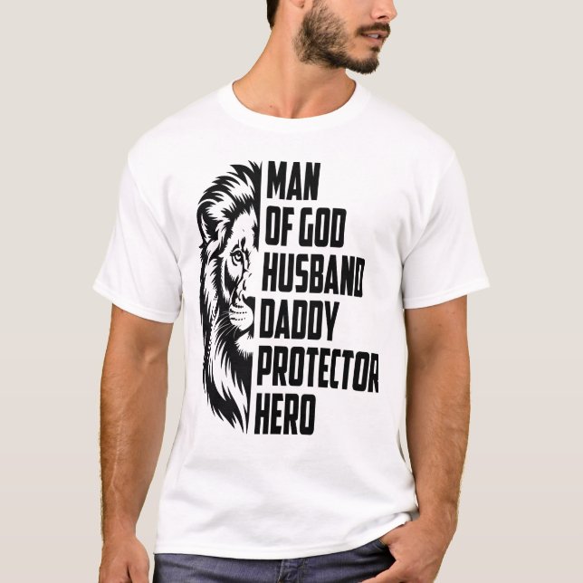 Camiseta Homem Do Marido De Leão De Deus (Frente)