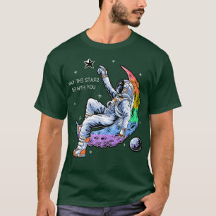 Camiseta Homem do Orgulho Astronauta nas Estrelas da Lua LG