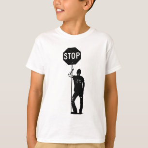 Camiseta Homem do vintage com arte do sinal da parada