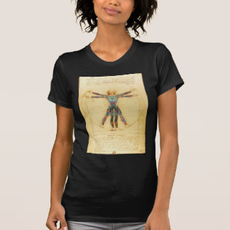 Camiseta Homem do Vitruvian de da Vinci com tatuagens