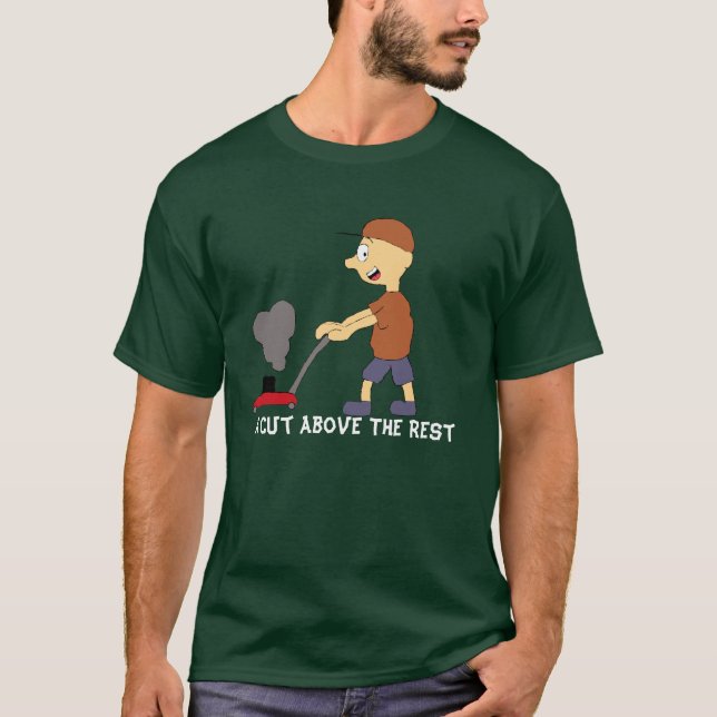 Camiseta Homem dos desenhos animados com Lawnmower (Frente)