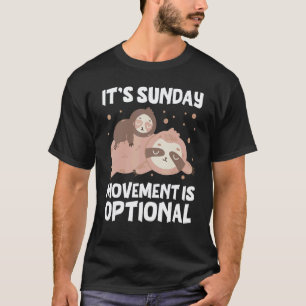 Camiseta Homem É Domingo Movimento É Opcional Ama Preguiças