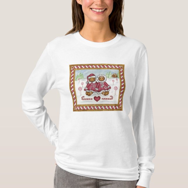 Camiseta Homem e mulher de biscoito de gengibre (Frente)