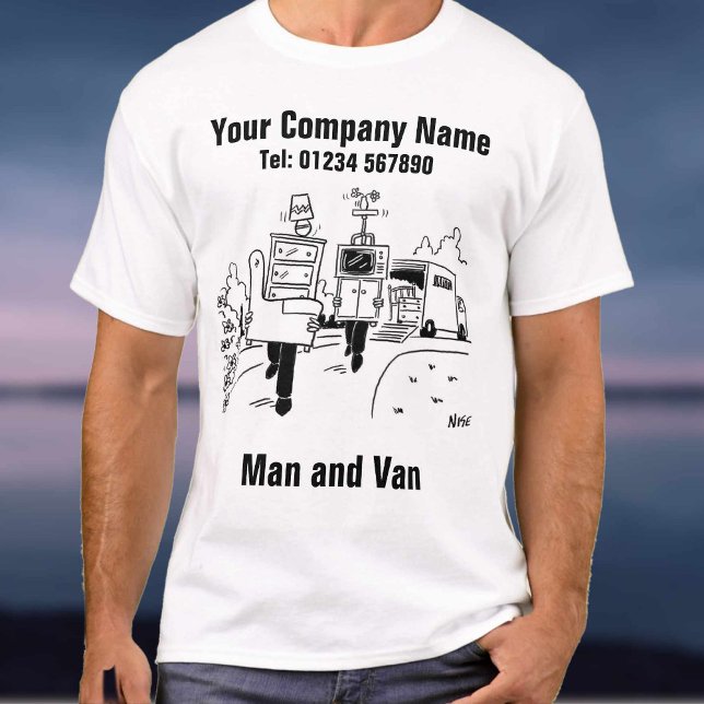 Camiseta Homem e Van for Hire para Personalizar (Criador carregado)