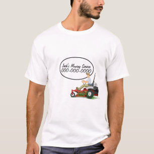 Camiseta Homem em cortador de relva para negócios paisagí