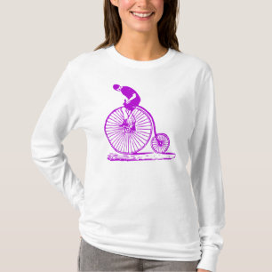 Camiseta Homem em um Farthing da moeda de um centavo - roxo