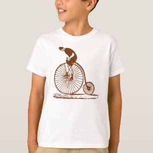 Camiseta Homem em um Penny Farthing - Marrom
