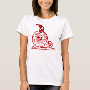 Camiseta Homem em um Penny Farthing - Vermelho Rubi