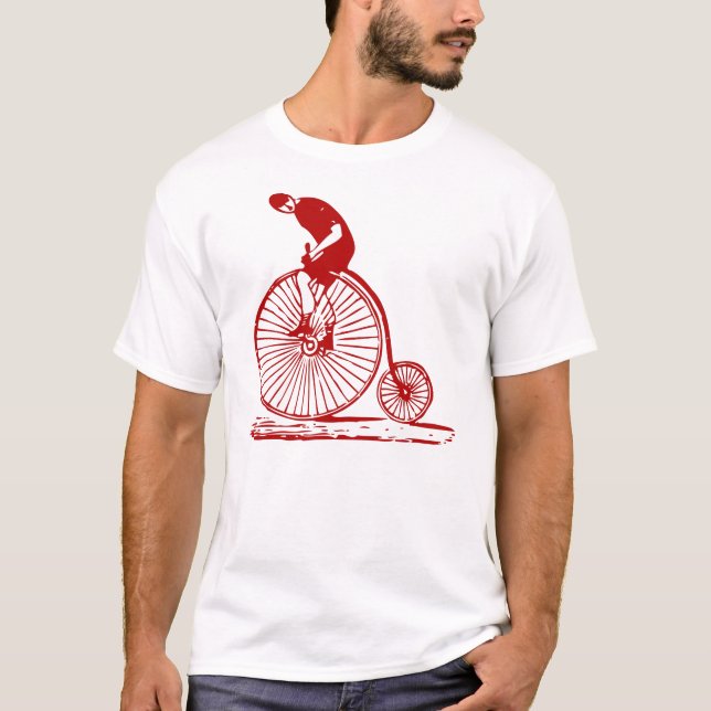 Camiseta Homem em uma Fazenda Penny - Vermelho Ruby (Frente)