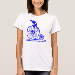 Camiseta Homem em uma penny Farthing - Azul