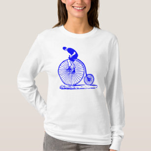 Camiseta Homem em uma penny Farthing - Azul