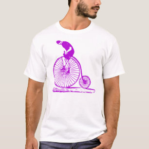 Camiseta Homem em uma Penny Farthing - Roxo