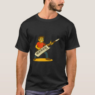 Camiseta Homem energético a tocar keytar