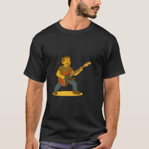 Camiseta Homem energético tocando guitarra