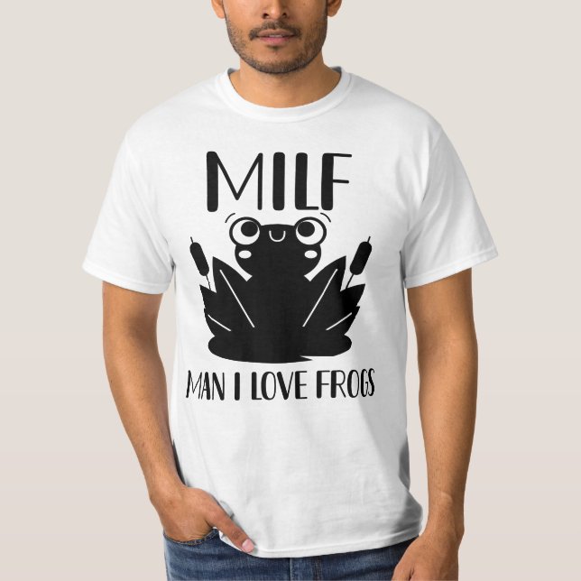 Camiseta Homem Engraçado Adoro Sapos Mulheres Homens Bonito (Frente)