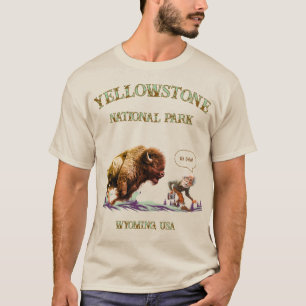 Camiseta Homem engraçado tirando foto de Bisonte Americano
