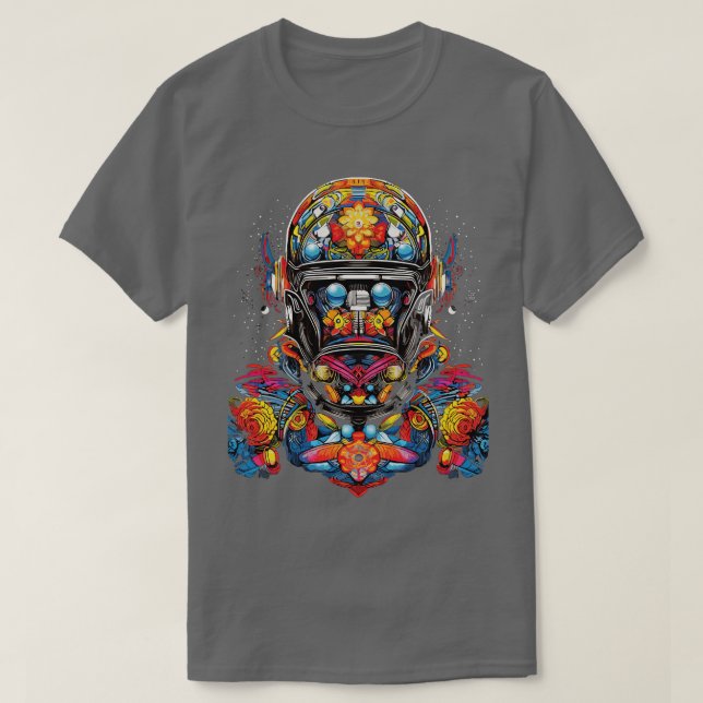 Camiseta Homem Espacial Psicodélico de Arte DMT 4 (Frente do Design)