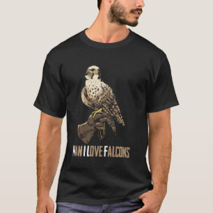 Camiseta Homem Eu Adoro Falcões Engraçados Dizendo Falcões