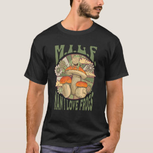 Camiseta Homem Eu Adoro Sapos M I L F Mushroom Vintage Aest