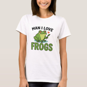 Camiseta Homem Eu Adoro Sapos - Sapo Engraçado e Trendy Lov