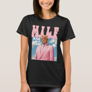 Camiseta Homem Eu Amo Criminosos Engraçado Trump Rosa 2024