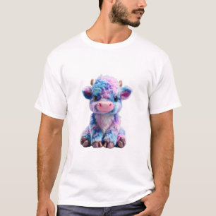 Camiseta Homem Fantasia de Bezerro Fofo Pastel de Vaca das