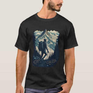 Camiseta homem fazendo trilha nas montanhas Presente engraç