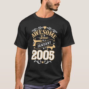 Camiseta Homem Fez 18 Anos Em Janeiro De 2005 Aniversário D