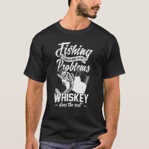 Camiseta Homem Fisher  Pescar Resolve A Maioria Dos Meus Pr